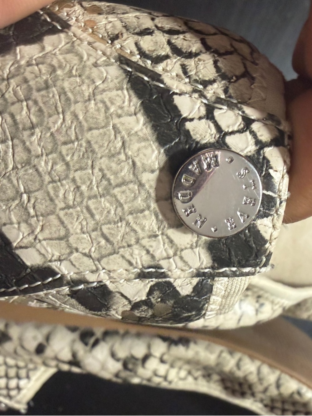 Steve Madden Beige Snake-Print Ballet Flats - Picture 4 of 9